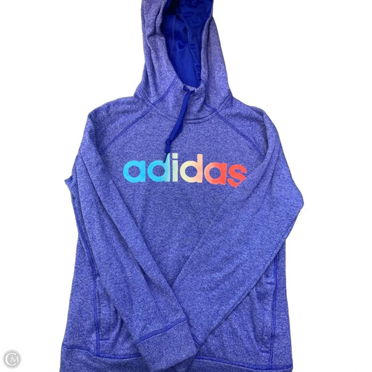Sweatshirt Hoodie By Adidas In Blue, Size: L