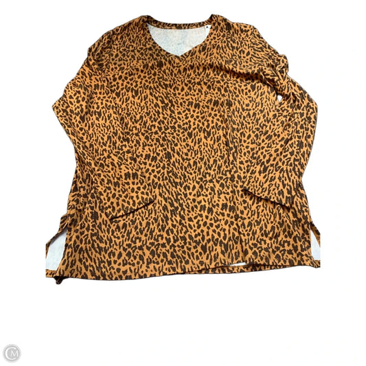 Top Long Sleeve Basic By Lane Bryant In Animal Print, Size: 22