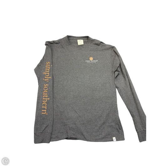 Top Long Sleeve By Simply Southern In Grey, Size: M