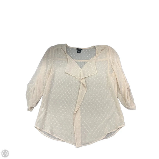 Top Long Sleeve By Ann Taylor In Beige, Size: S