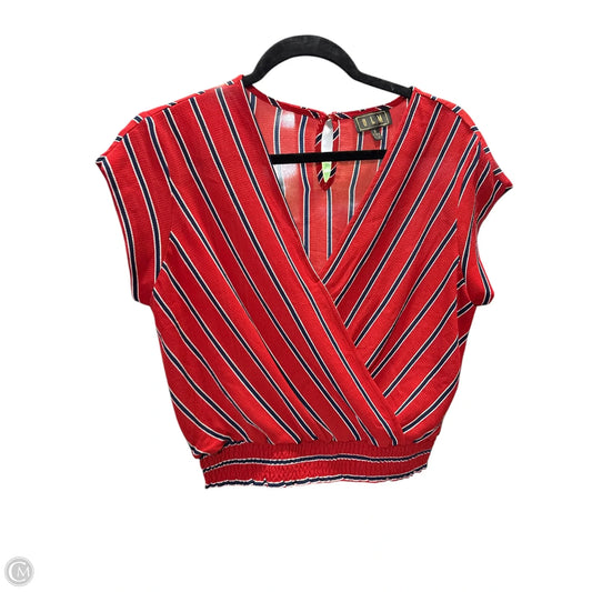 Blouse Short Sleeve By Clothes Mentor In Blue & Red & White, Size: S