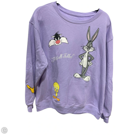 Sweatshirt Crewneck By Clothes Mentor In Purple, Size: 2x