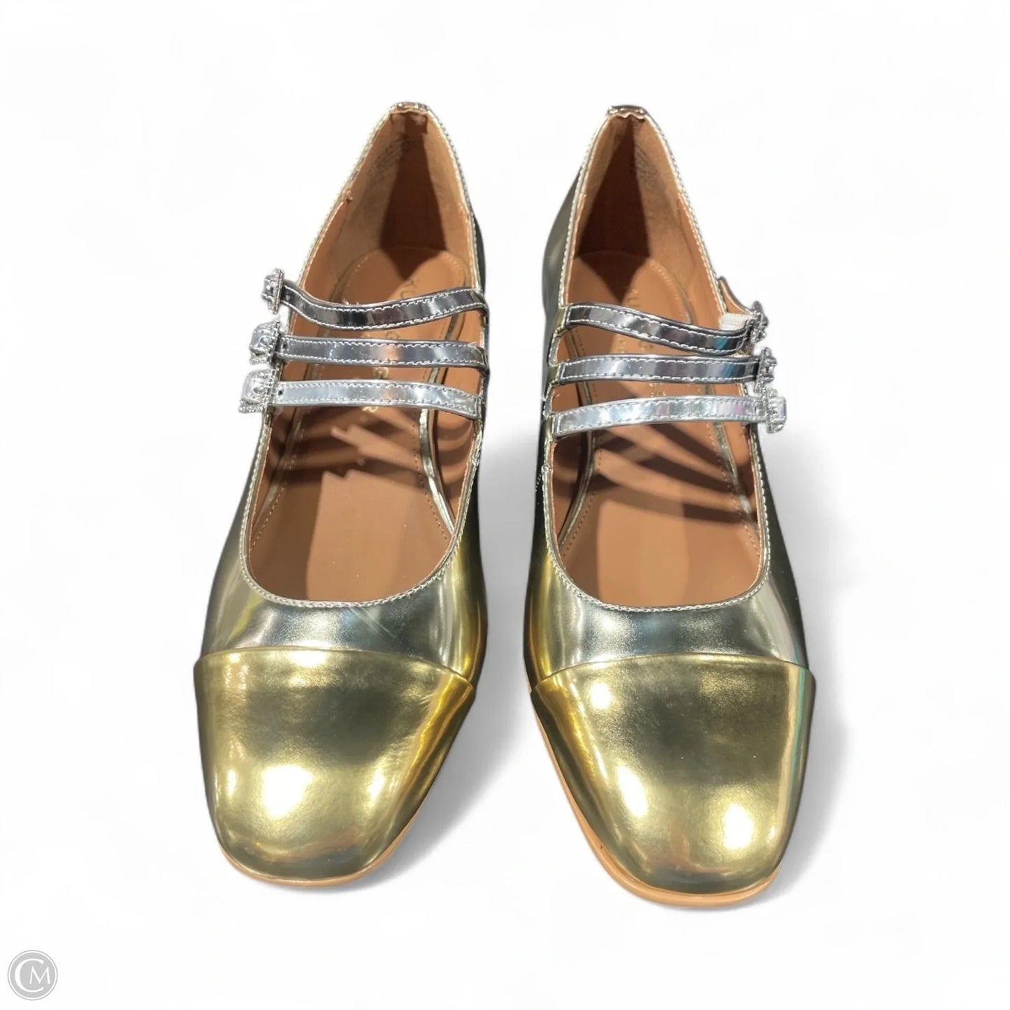 Shoes Heels Block By Kurt Geiger London In Gold, Size: 7