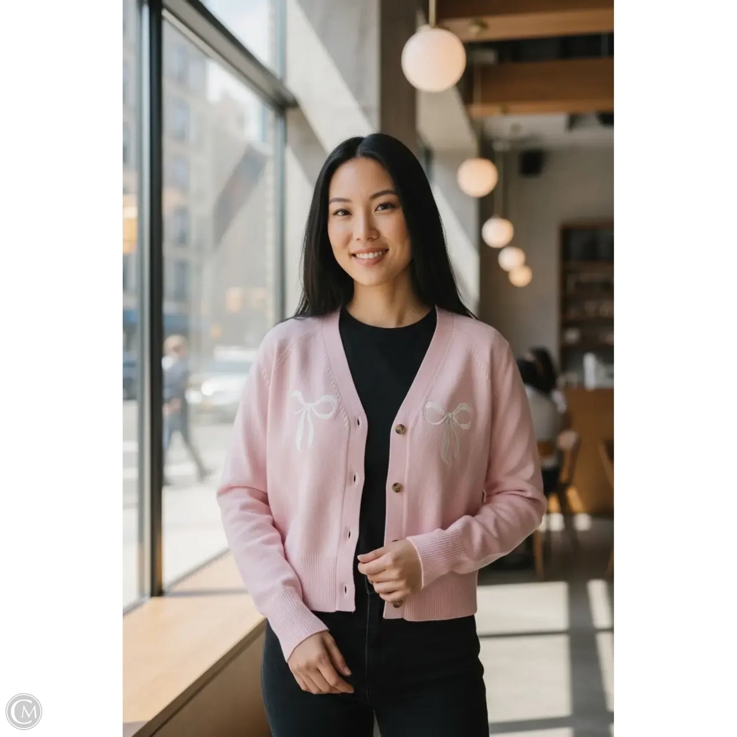 Sweater Cardigan By Clothes Mentor In Pink, Size: M