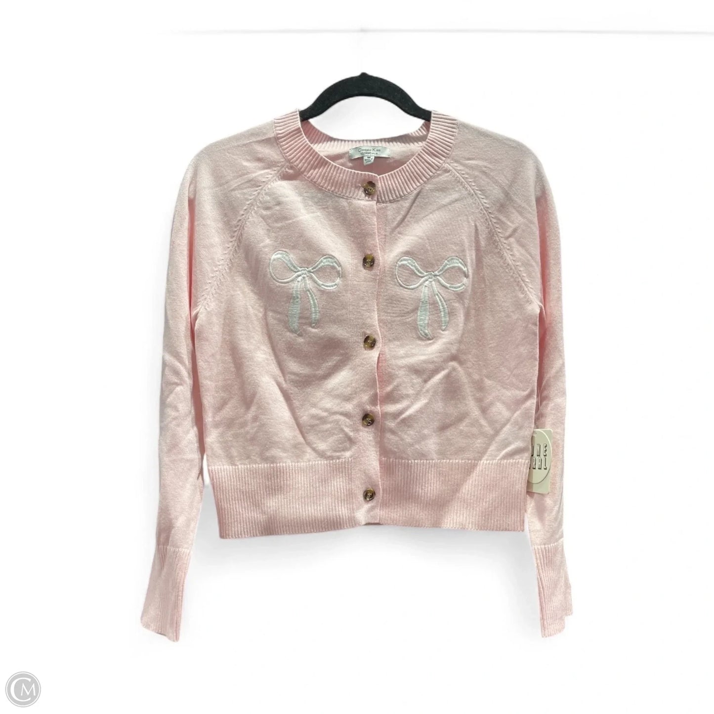 Sweater Cardigan By Clothes Mentor In Pink, Size: M