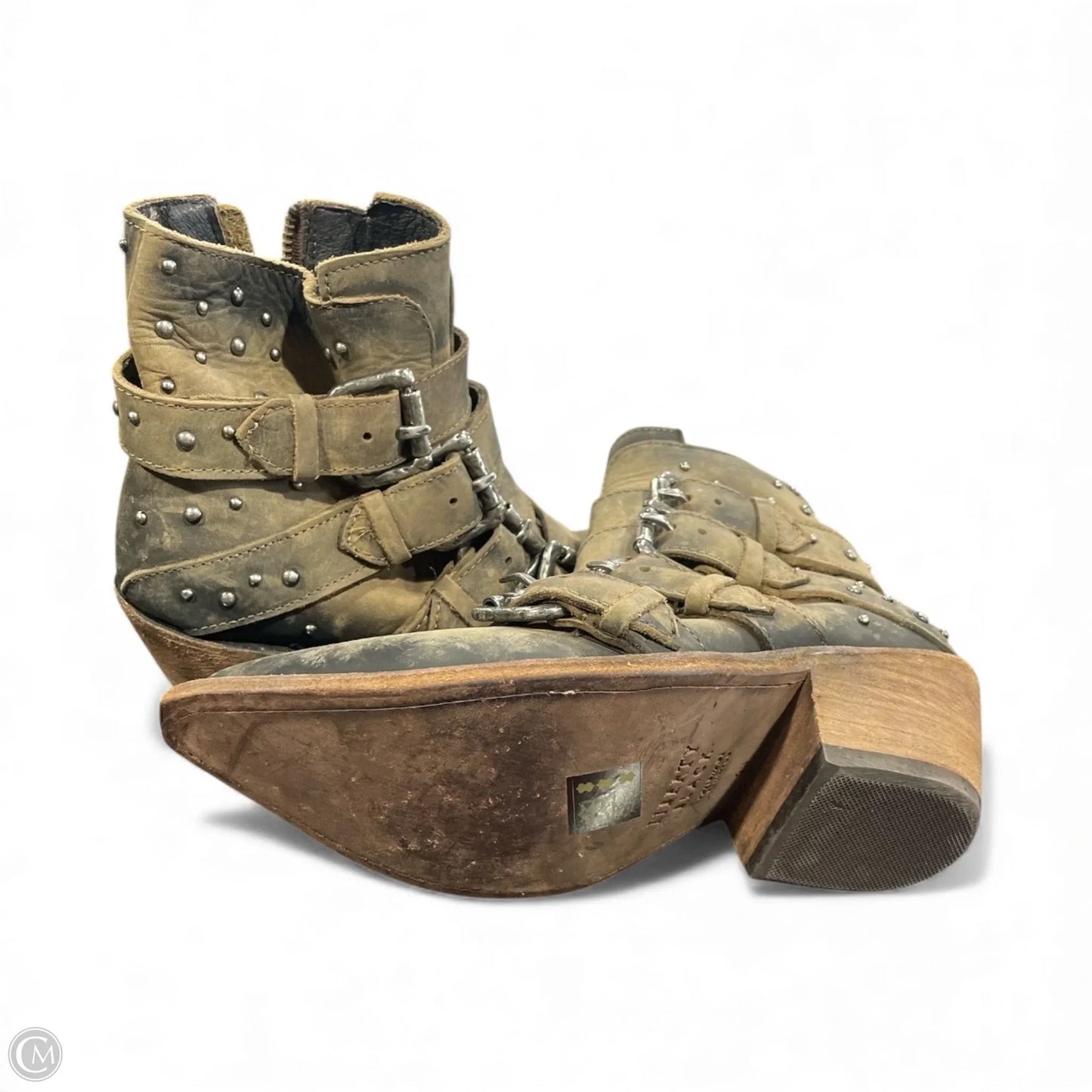 Boots Western By Buckle Black In Brown, Size: 6.5