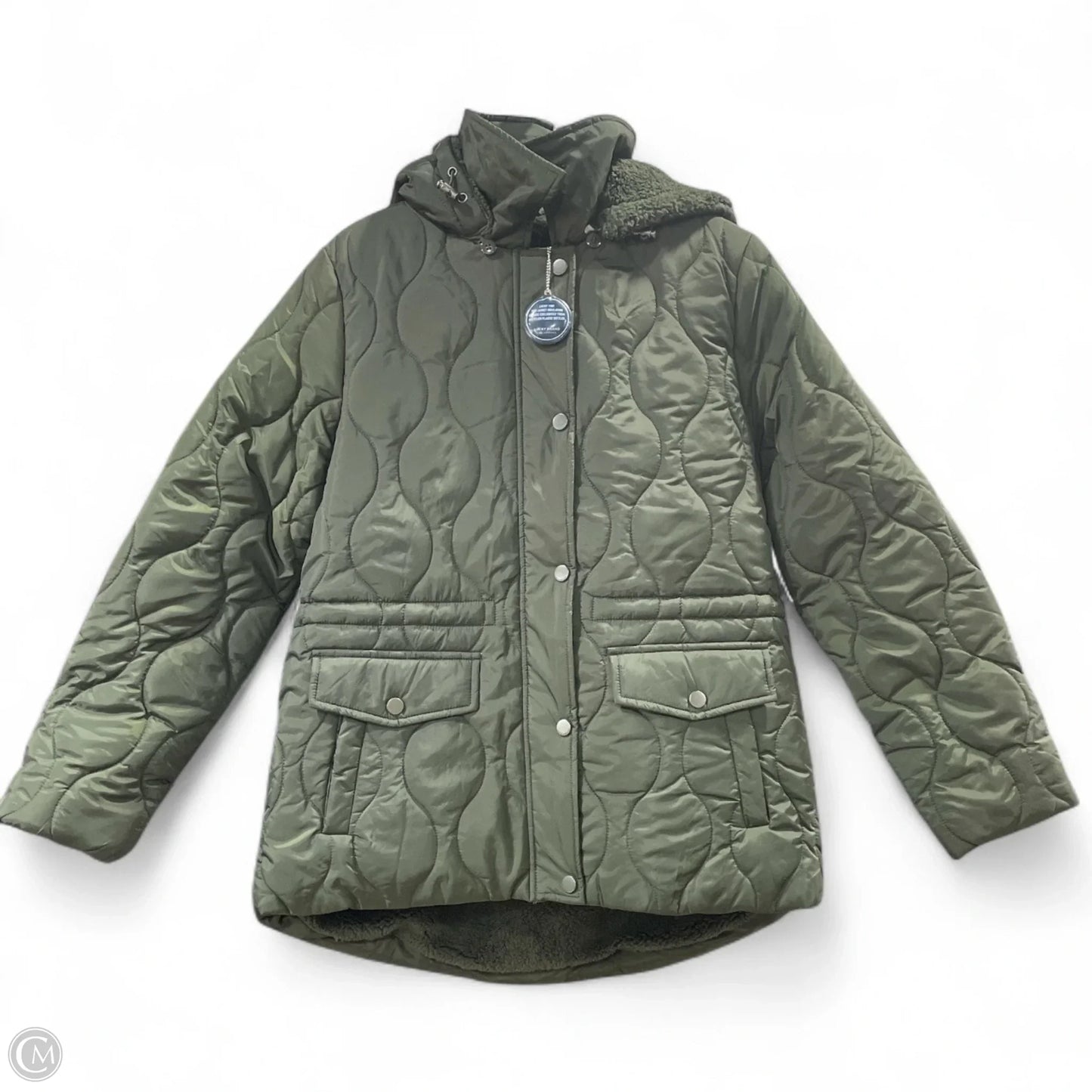 Coat Puffer & Quilted By Lucky Brand In Green, Size: M