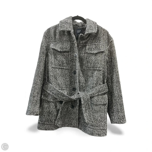 Coat Peacoat By Gap In Black & White, Size: Xs