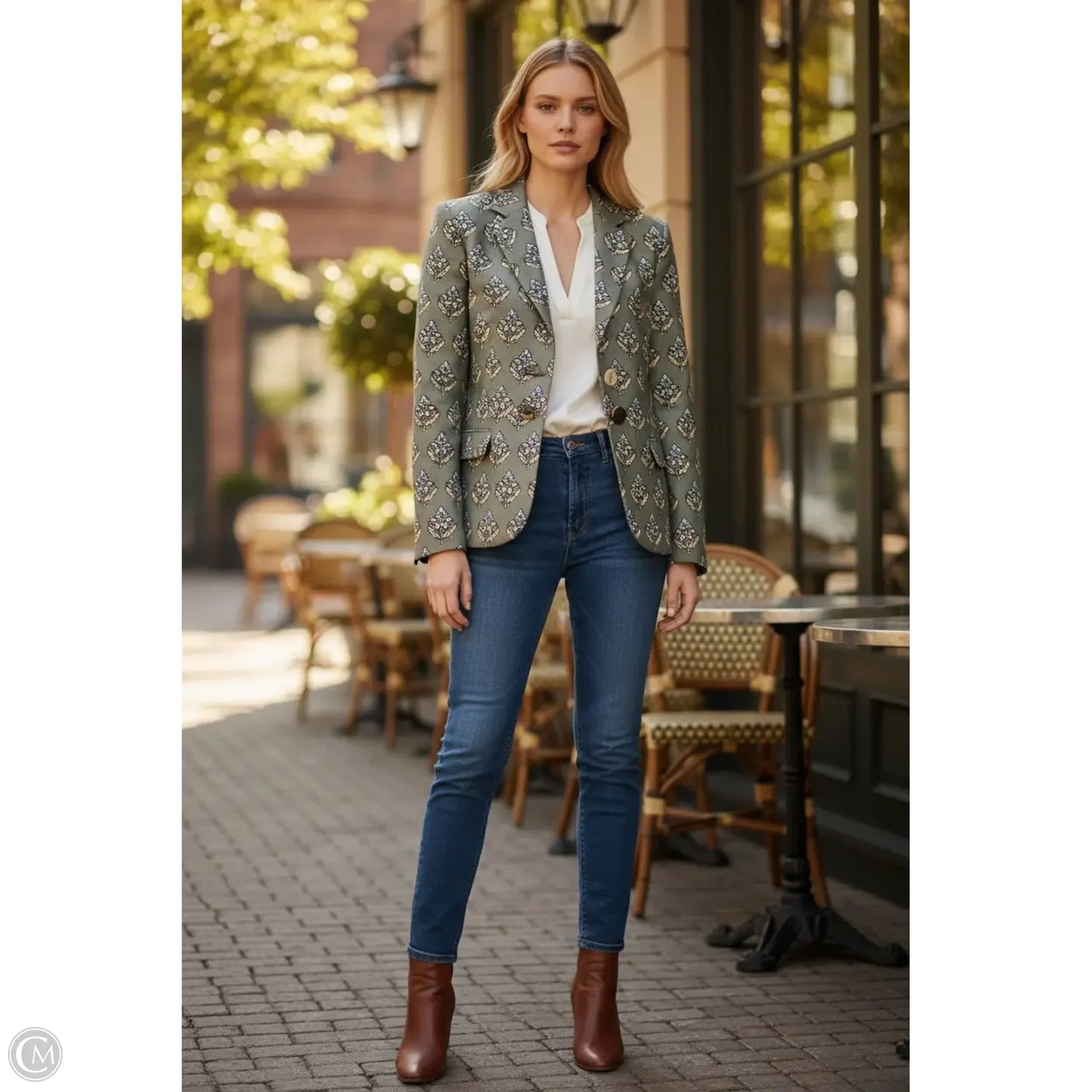 Blazer Designer By Tory Burch In Floral Print, Size: 4