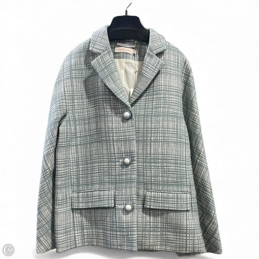 Blazer Designer By Tory Burch In Cream & Green, Size: 4