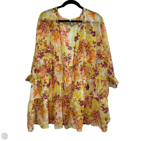 Kimono By Cato In Floral Print, Size: Xl