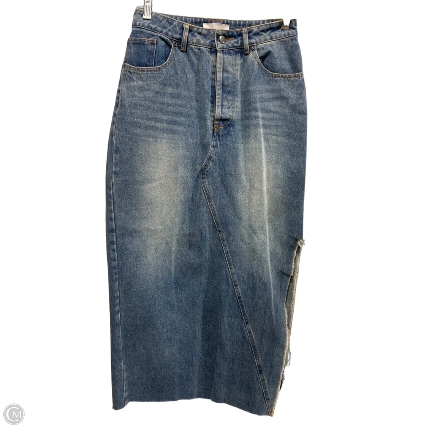 Skirt Maxi By Olivaceous In Blue Denim, Size: S