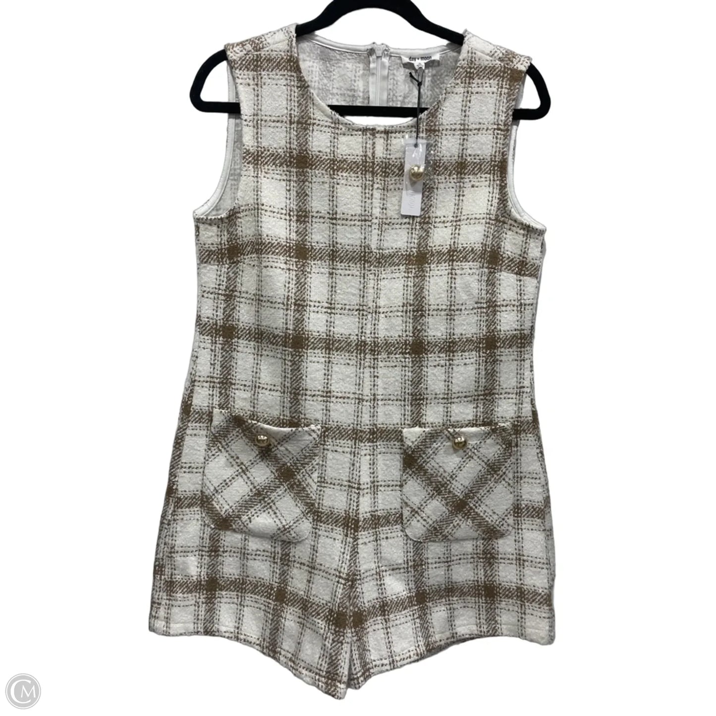 Romper By Day + Moon In Brown & Cream, Size: S