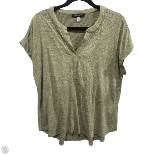 Top Short Sleeve By Cable And Gauge In Green, Size: L