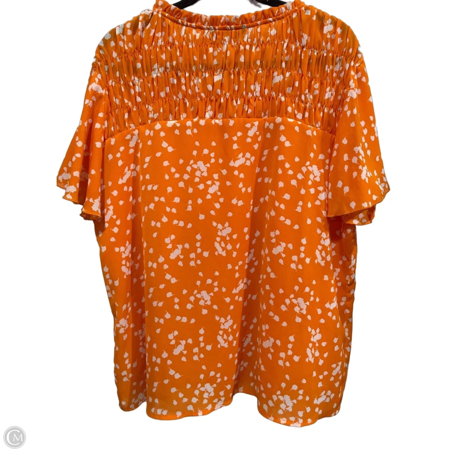 Blouse Short Sleeve By Dokotoo In Orange & White, Size: Xl