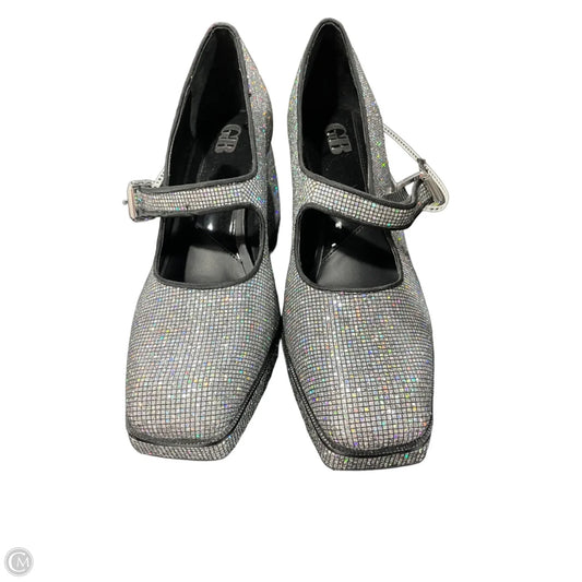 Shoes Heels Block By Gianni Bini In Black & Silver, Size: 9