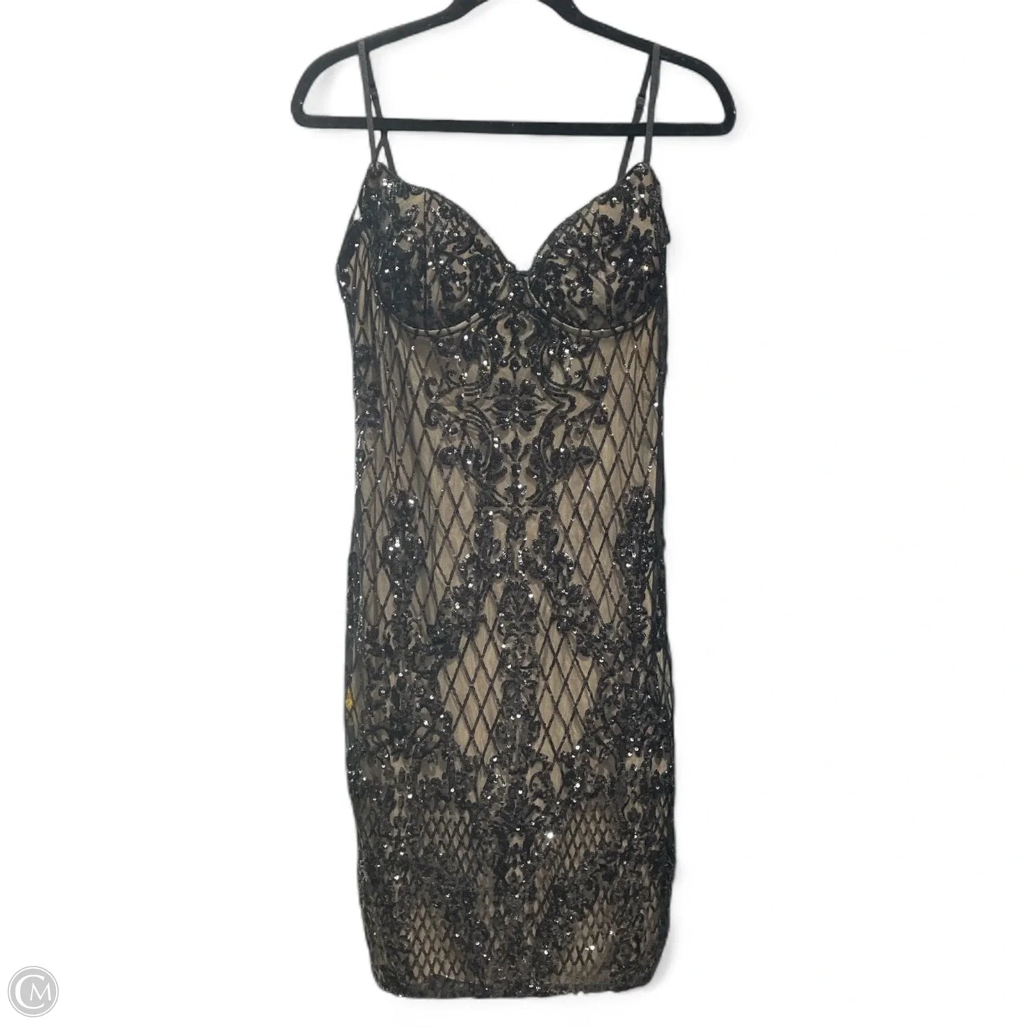 Dress Party Midi By Lulus In Black & Tan, Size: Xl
