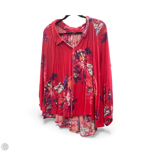Blouse Long Sleeve By Free People In Floral Print, Size: Xs