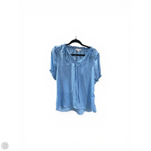 Blouse Short Sleeve By L Love In Blue, Size: S