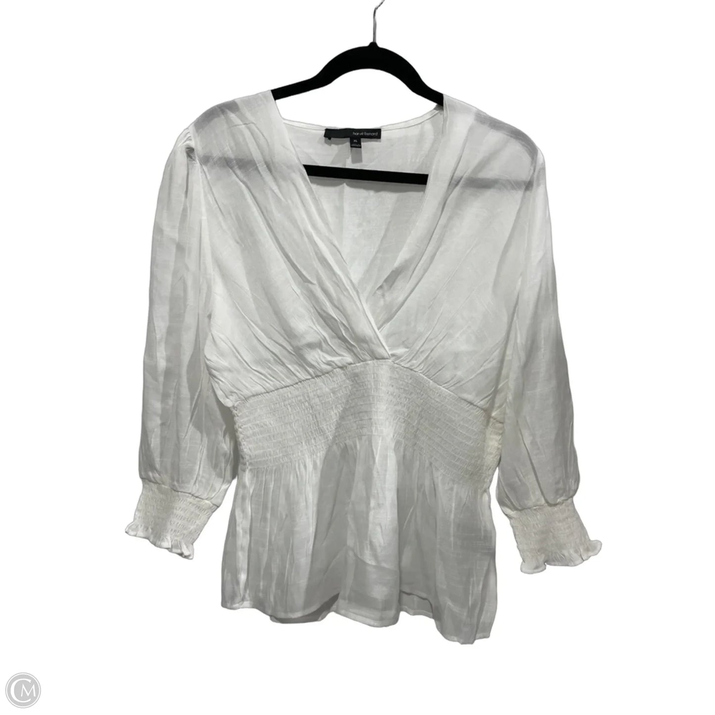 Top Long Sleeve By Harve Bernard In White, Size: Xl