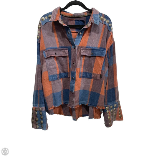 Jacket Shirt By We The Free In Plaid Pattern, Size: Xl