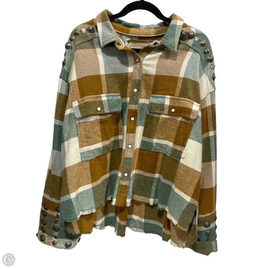 Jacket Shirt By We The Free In Plaid Pattern, Size: Xl