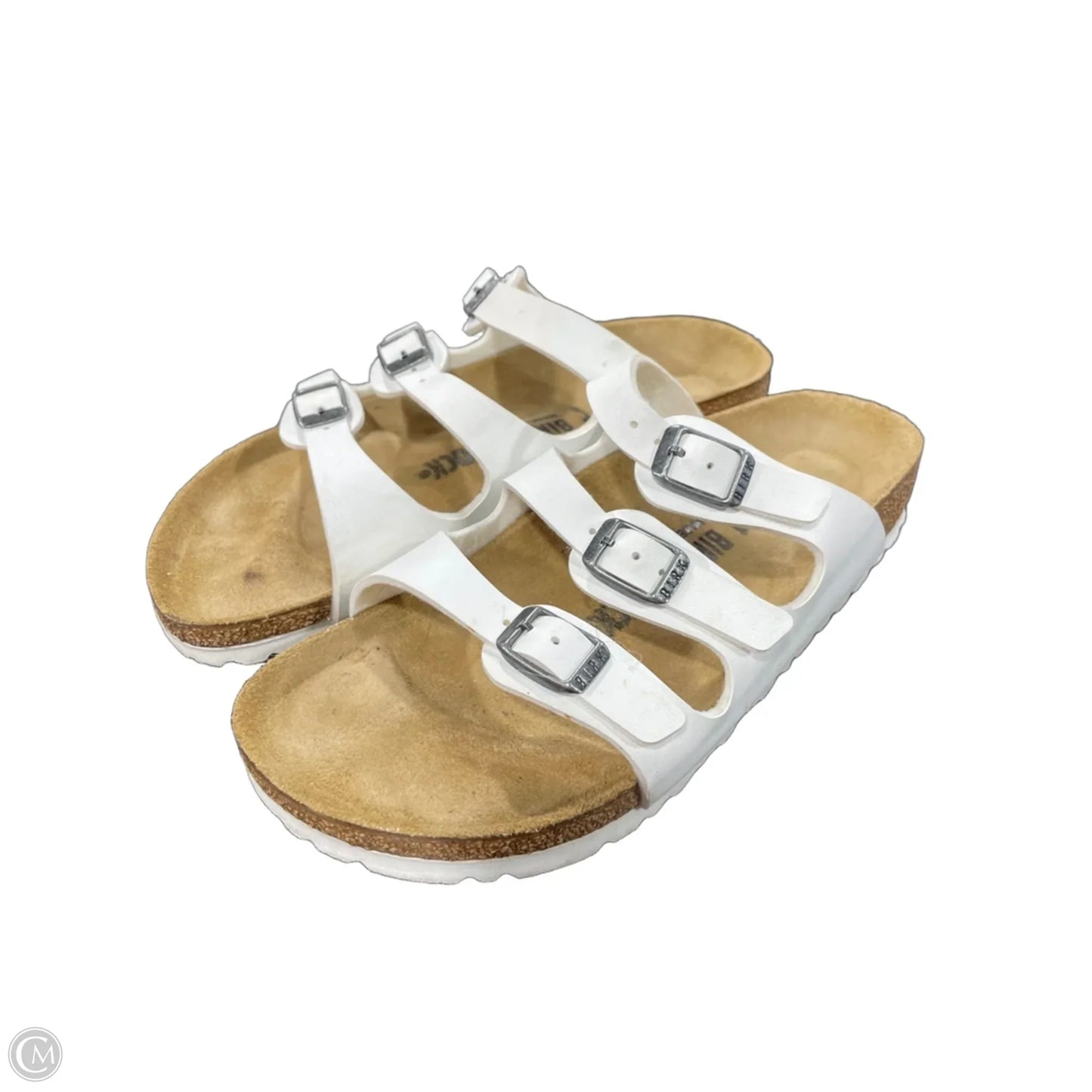 Sandals Flats By Birkenstock In White, Size: 6