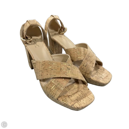Sandals Heels Block By Comfort Colors In Brown, Size: 11