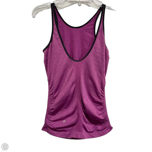 Athletic Tank Top By Lululemon In Black & Purple, Size: S
