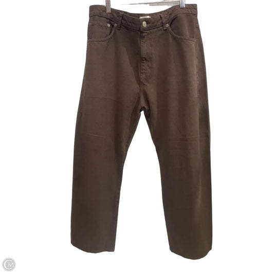 Jeans Wide Leg By Zara In Brown, Size: 14