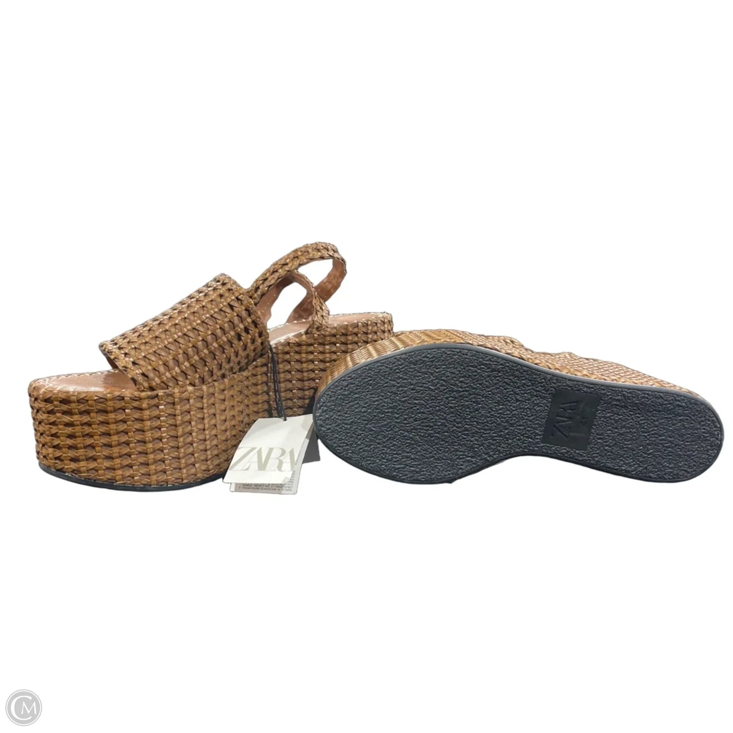 Sandals Heels Platform By Zara In Brown, Size: 10