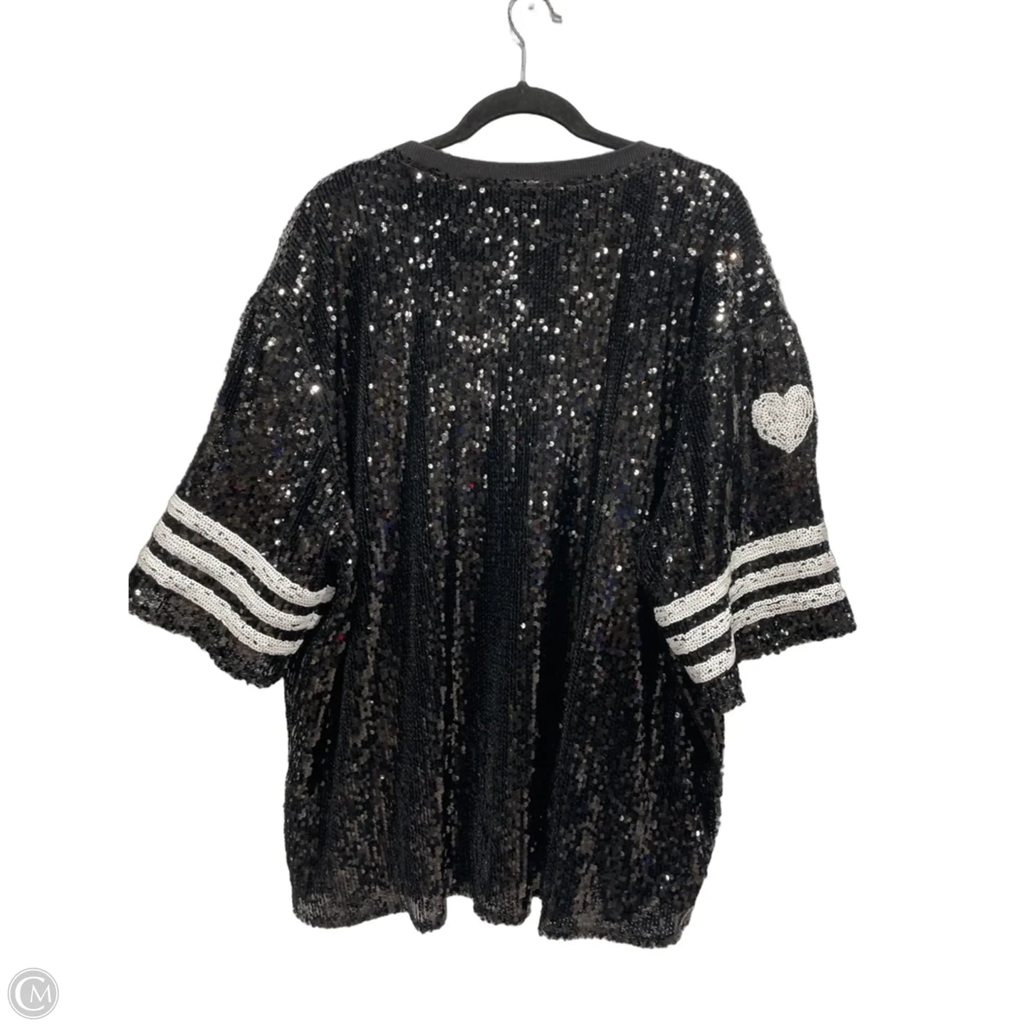 Blouse Short Sleeve By Cato In Black & White, Size: 1x