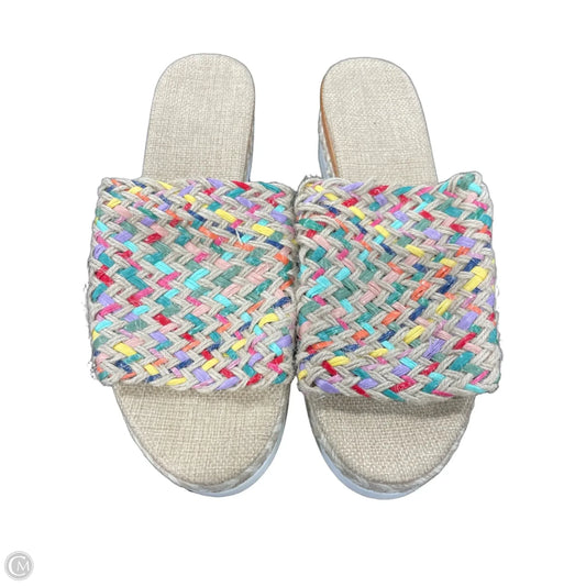 Sandals Flats By Clothes Mentor In Multi-colored, Size: 9