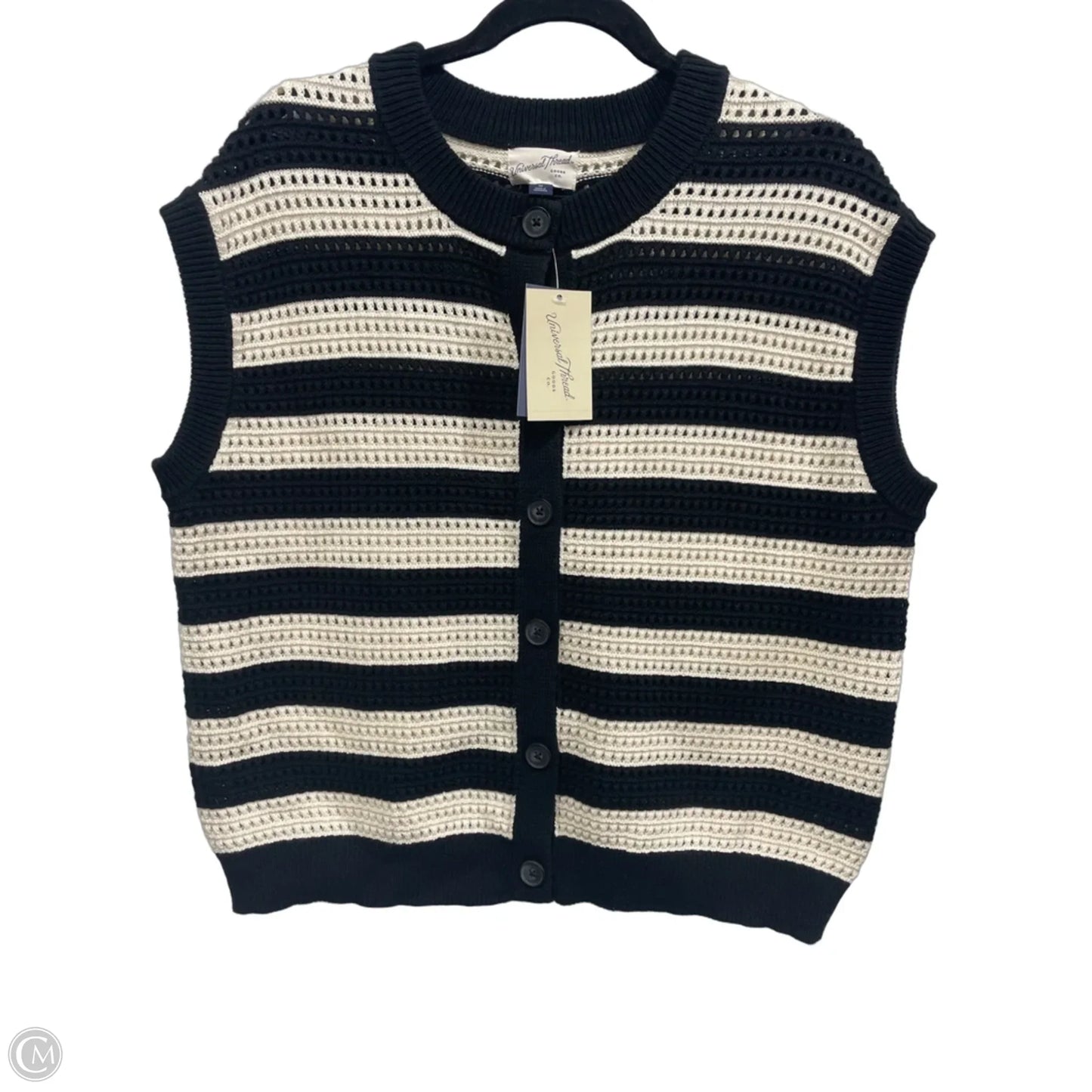 Top Sleeveless By Universal Thread In Black & Cream, Size: M
