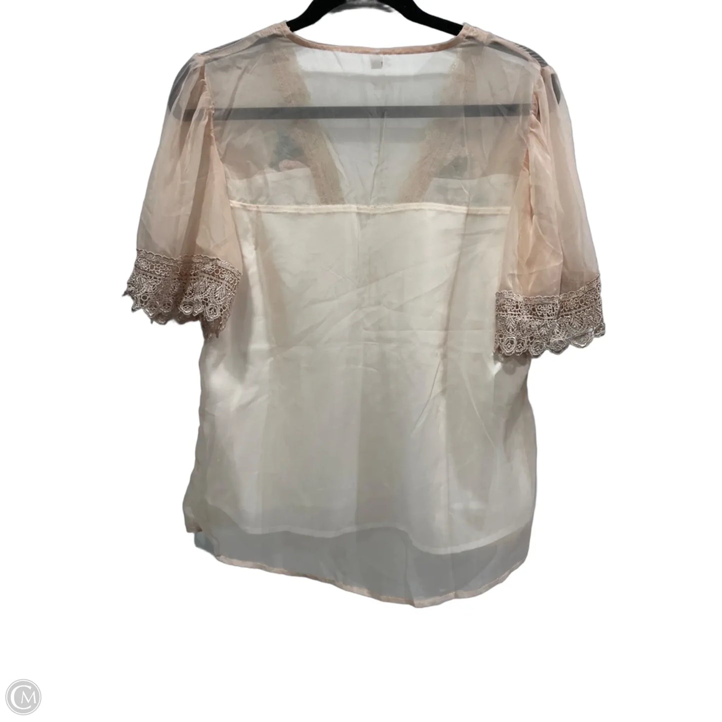 Blouse Short Sleeve By Clothes Mentor In Pink, Size: S