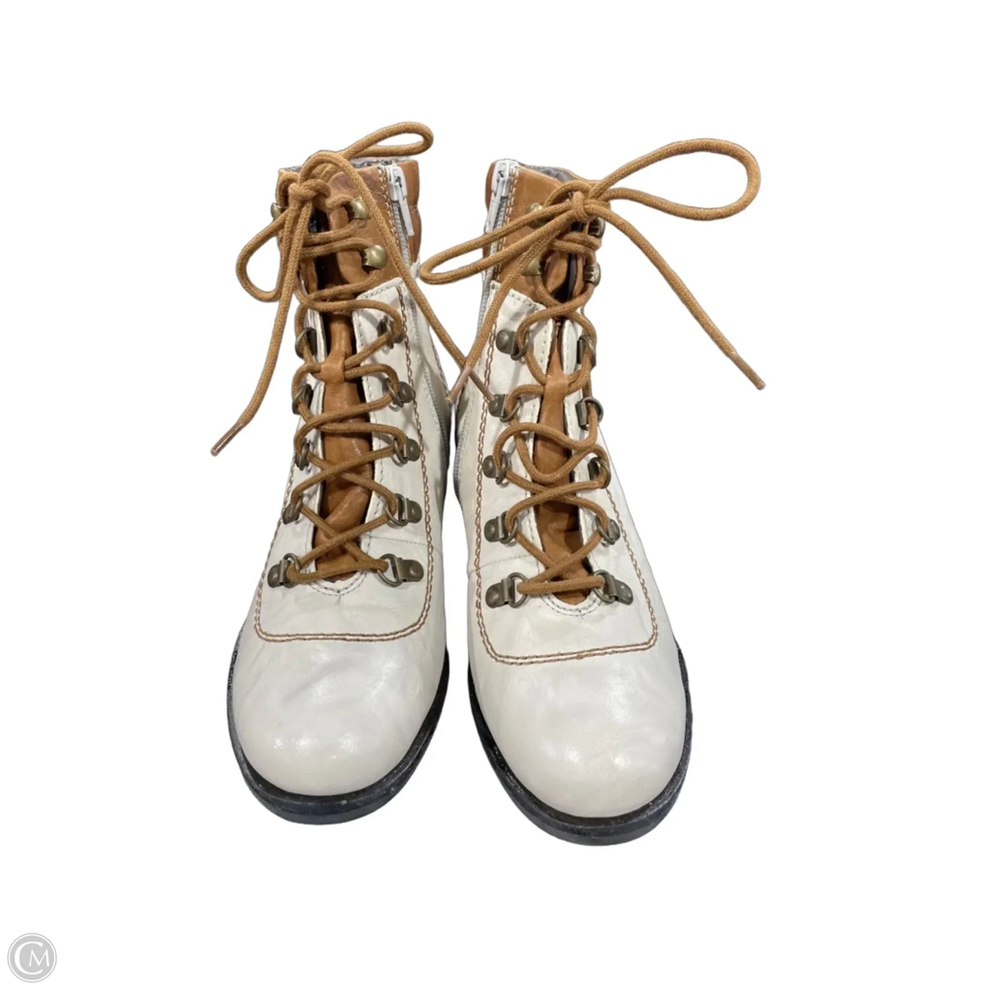 Boots Hiking By Josef Seibel In Brown & Cream, Size: 7