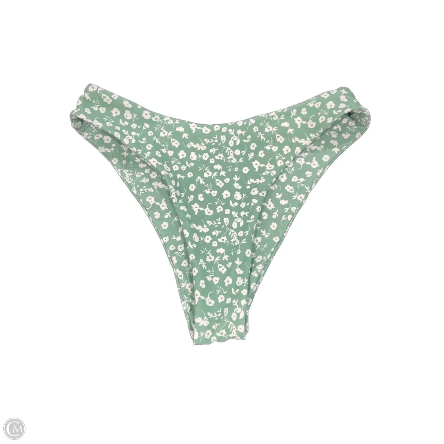 Swimsuit 2pc By Clothes Mentor In Green & White, Size: S