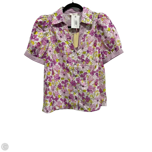 Blouse Short Sleeve By Entro In Floral Print, Size: S