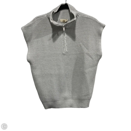 Sweater Short Sleeve By Elan In Grey, Size: L