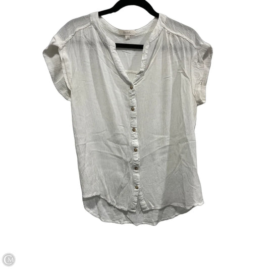 Blouse Short Sleeve By Be Cool In White, Size: L