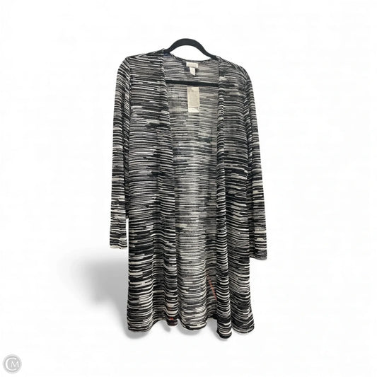 Cardigan By Chicos In Black & White, Size: M