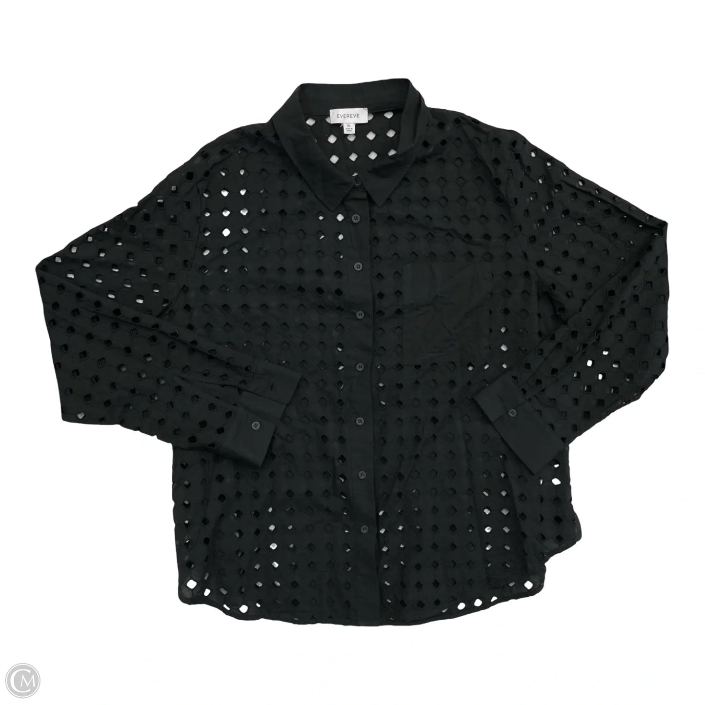 Top Long Sleeve By Evereve In Black, Size: Xl