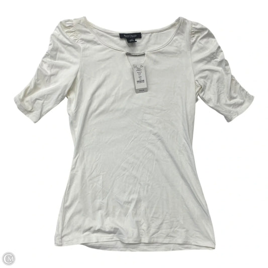 Top Short Sleeve By White House Black Market In Cream, Size: Xs