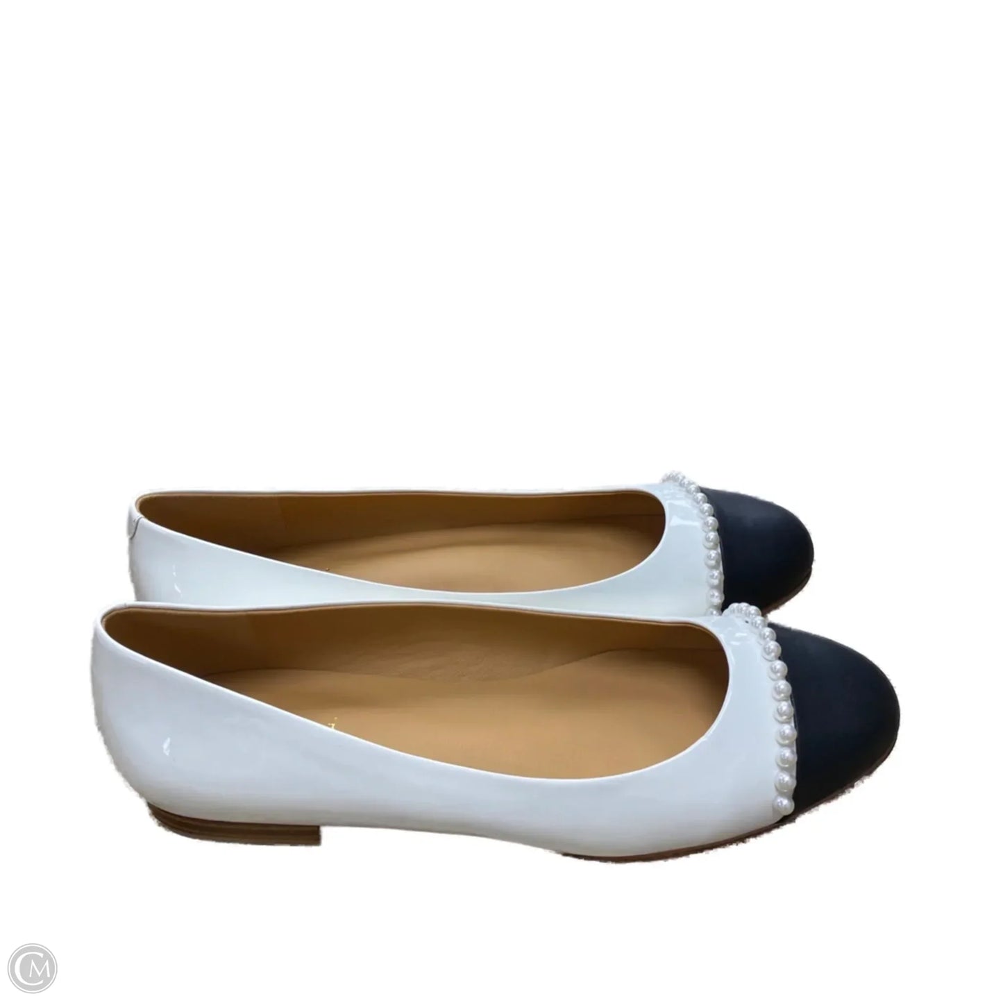 Shoes Flats By Clothes Mentor In Black & White, Size: 6.5