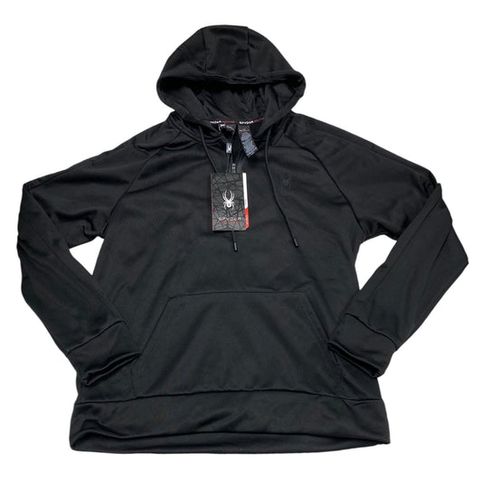 Athletic Sweatshirt Hoodie By Spyder In Black, Size: L