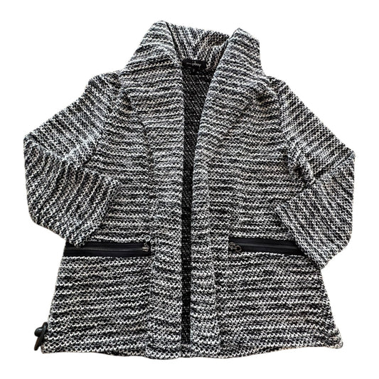 Designer Blazer By Cmc In Black & White, Size: S
