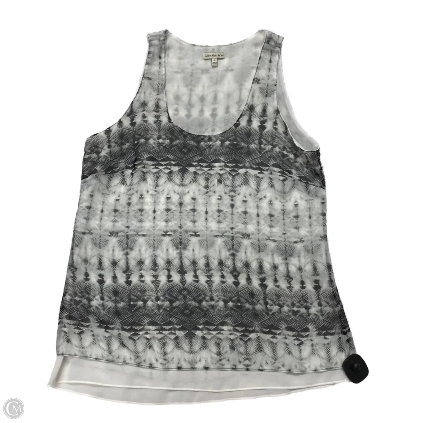 Top Sleeveless By Calvin Klein In Grey, Size: M
