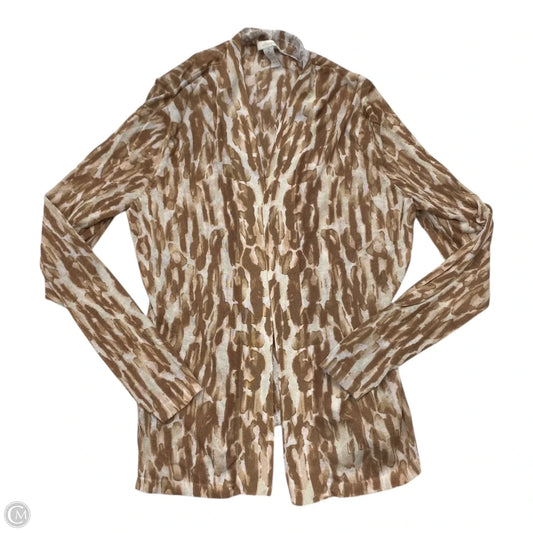 Sweater Cardigan By Chicos In Animal Print, Size: L