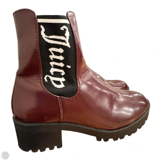 Boots Ankle Heels By Juicy Couture In Maroon, Size: 7.5