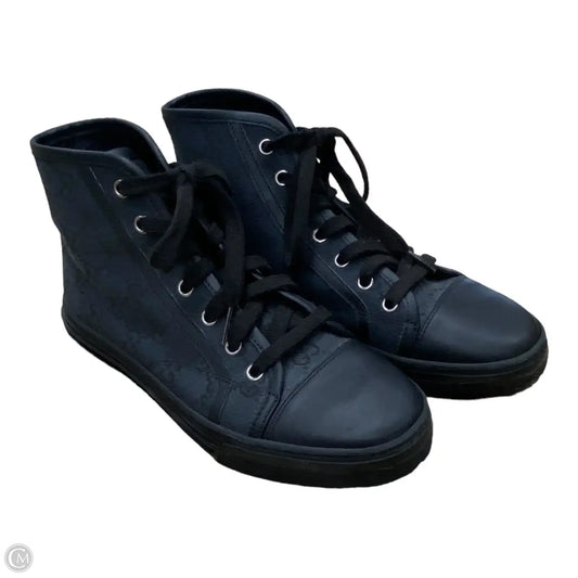 Shoes Luxury Designer By Guci In Black, Size: 5.5